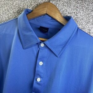 Dunning Golf Polo Shirt Mens 2XL Blue Short Sleeve Coolmax Stretch Performance